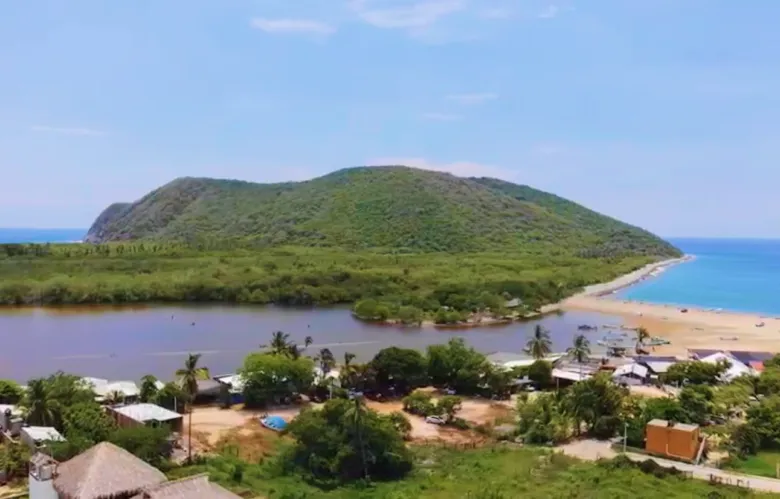 Beach and lagoon hotel in Barra de Potosí Mexico