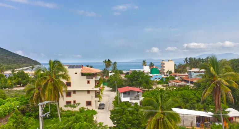 observe the ocean view hotel in Barra de Potosí Mexico